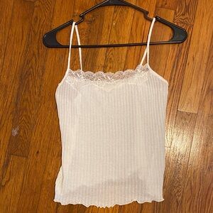 Zara White Lace Detail Camisole